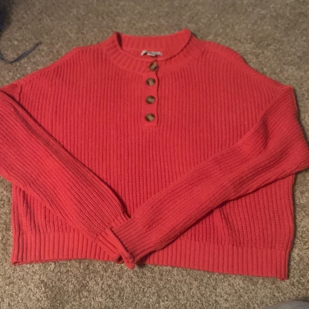 Cropped red sweater